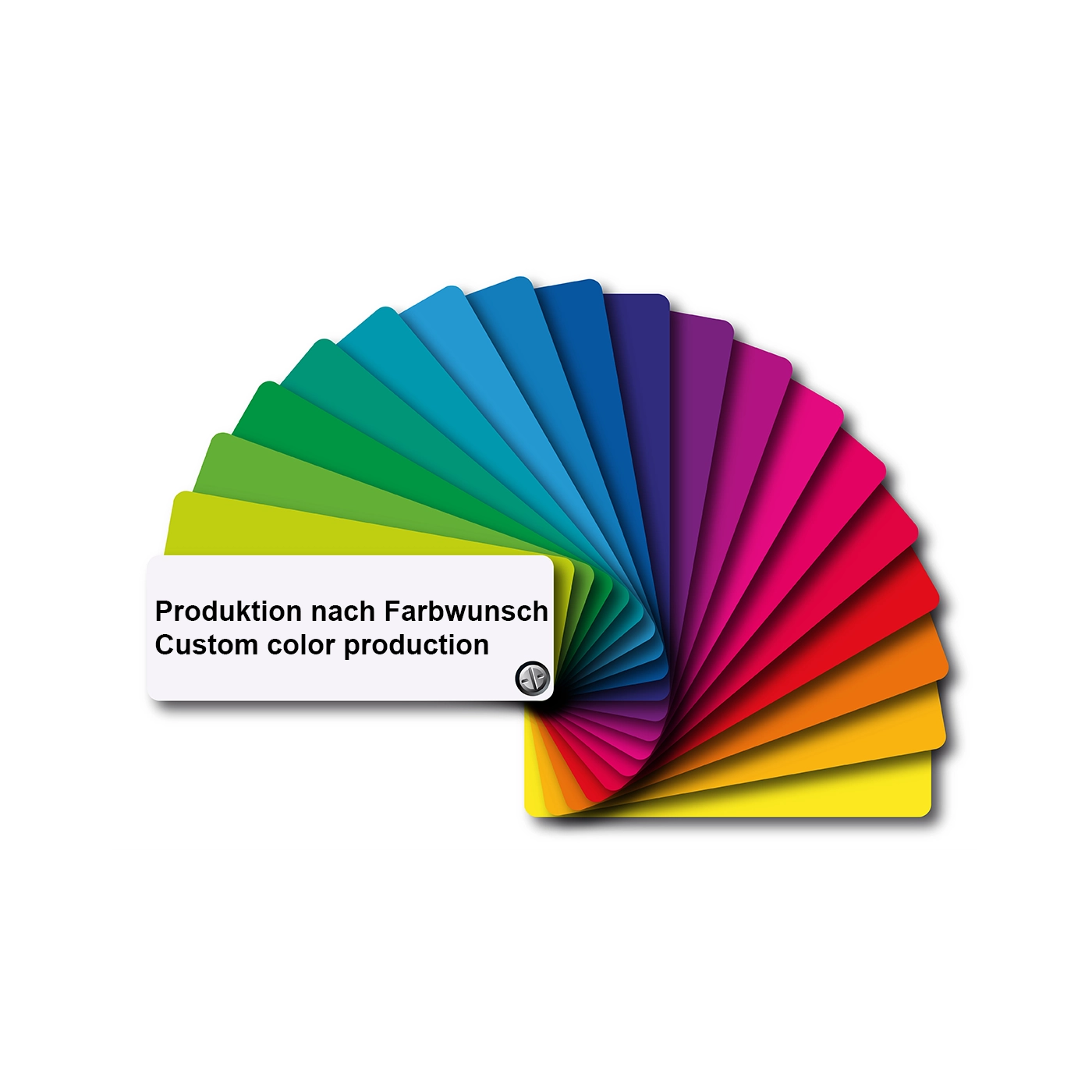 Color fan with various shades for choosing a preferred production color