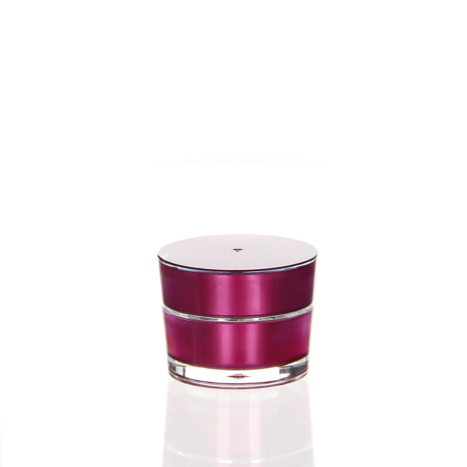 5ml Ella acrylic jar in pink for lip care or sample cosmetics Closed 5ml pink acrylic jar with glossy surface on white background