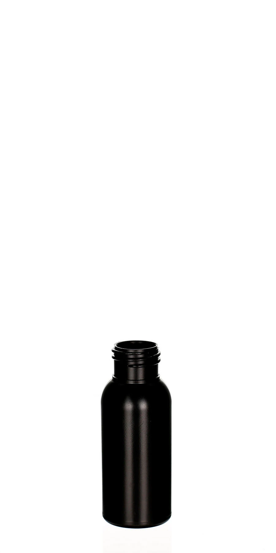 DE: Belle 50 ml HDPE/LDPE Flasche schwarz matt mit 24/410 Gewinde 50 ml Belle Flasche aus HDPE/LDPE in Schwarz matt, 24/410 Gewinde, ideal für Pflege, Kosmetik & Travel-Sizes