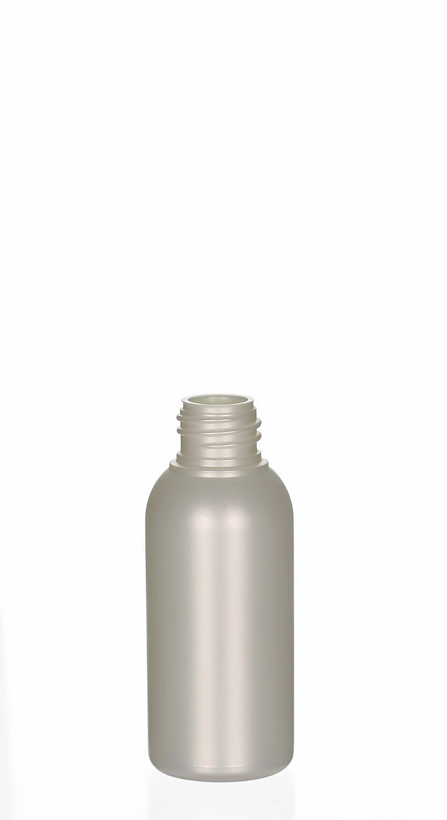 50ml HDPE/LDPE-Kosmetikflasche Amaro perlmutt matt mit 20/410 Gewinde Perlmuttfarbene 50ml HDPE/LDPE-Kosmetikflasche Amaro mit 20/410 Schraubgewinde und matter Oberfläche für Pflege- und Premiumprodukte