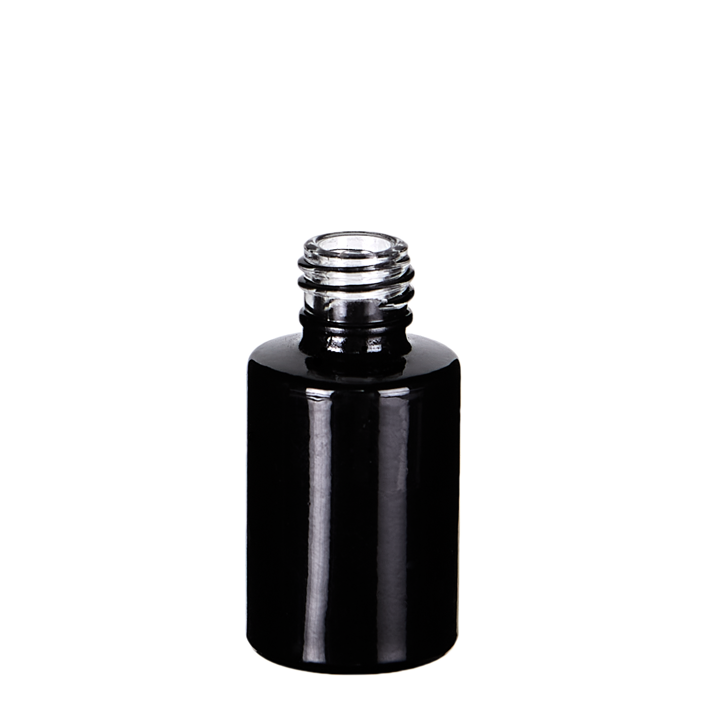 Schwarze 6ml Nagellackflasche aus Glas mit 13/415 Gewinde