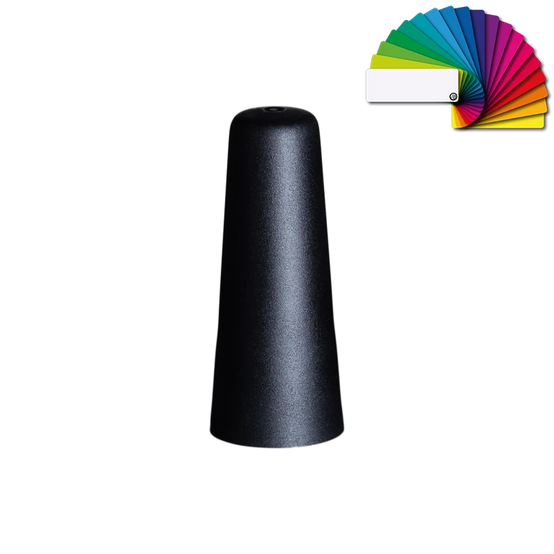 Black screw cap Zevip Matt Etch 13/1098 with matte textured finish and slim conical shape on neutral background