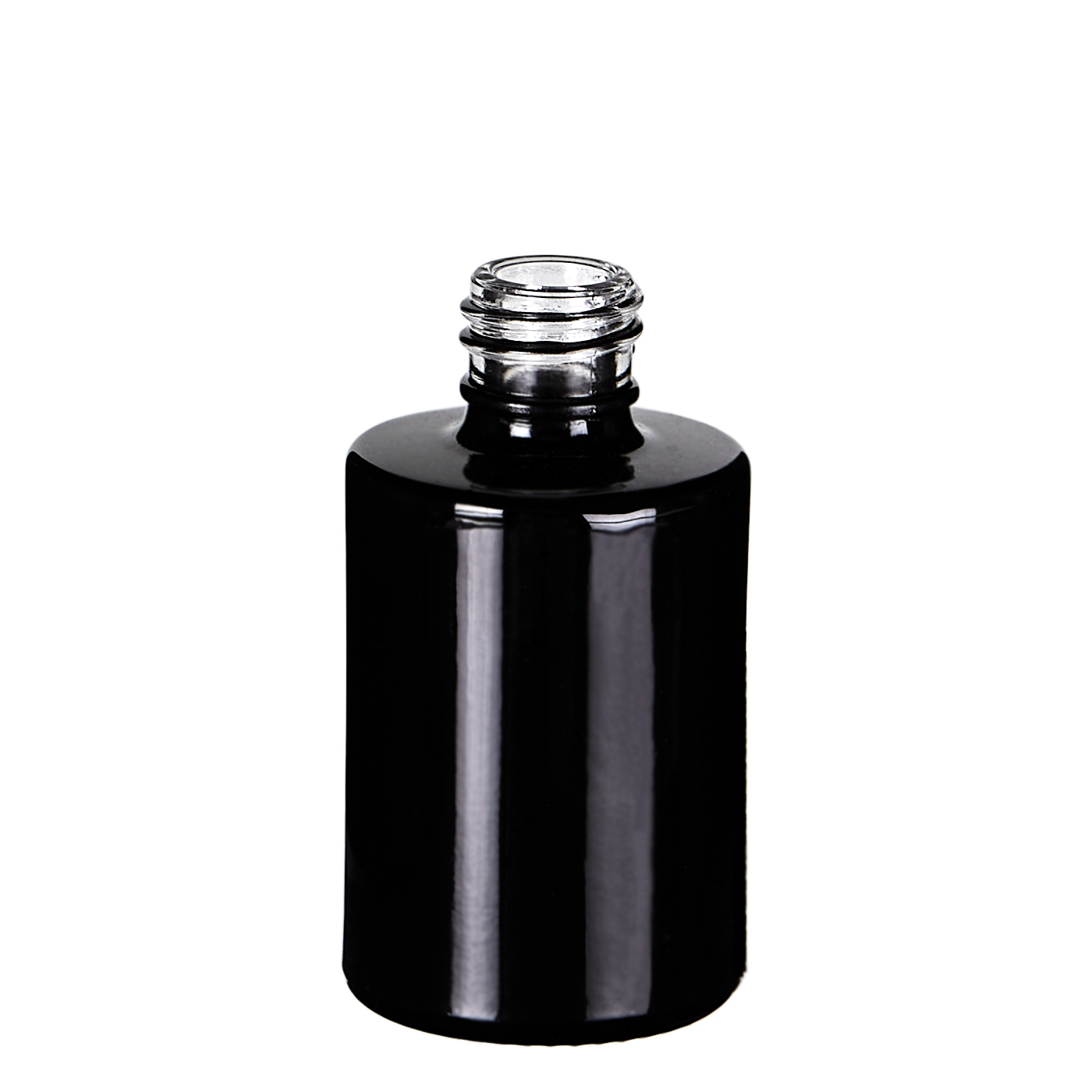 Kompakte UV-geschützte Flasche für hochwertigen Gelpolish in Schwarz 10 ml Nagellackflasche 1111 aus schwarzem, glänzendem Glas mit UV-Schutz