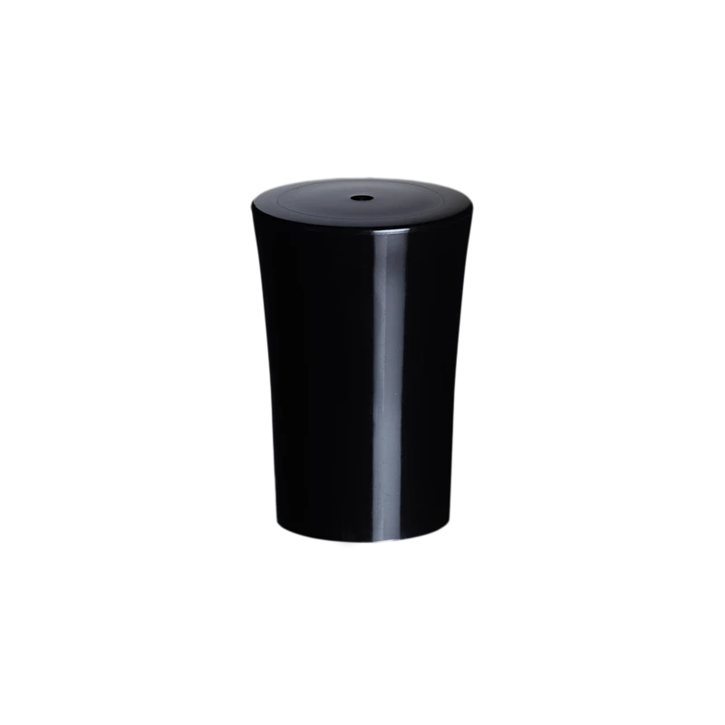 Schwarzer Schraubverschluss Rion Glossy 13/1052 mit glänzender Oberfläche und leicht geschwungener Form auf neutralem Hintergrund