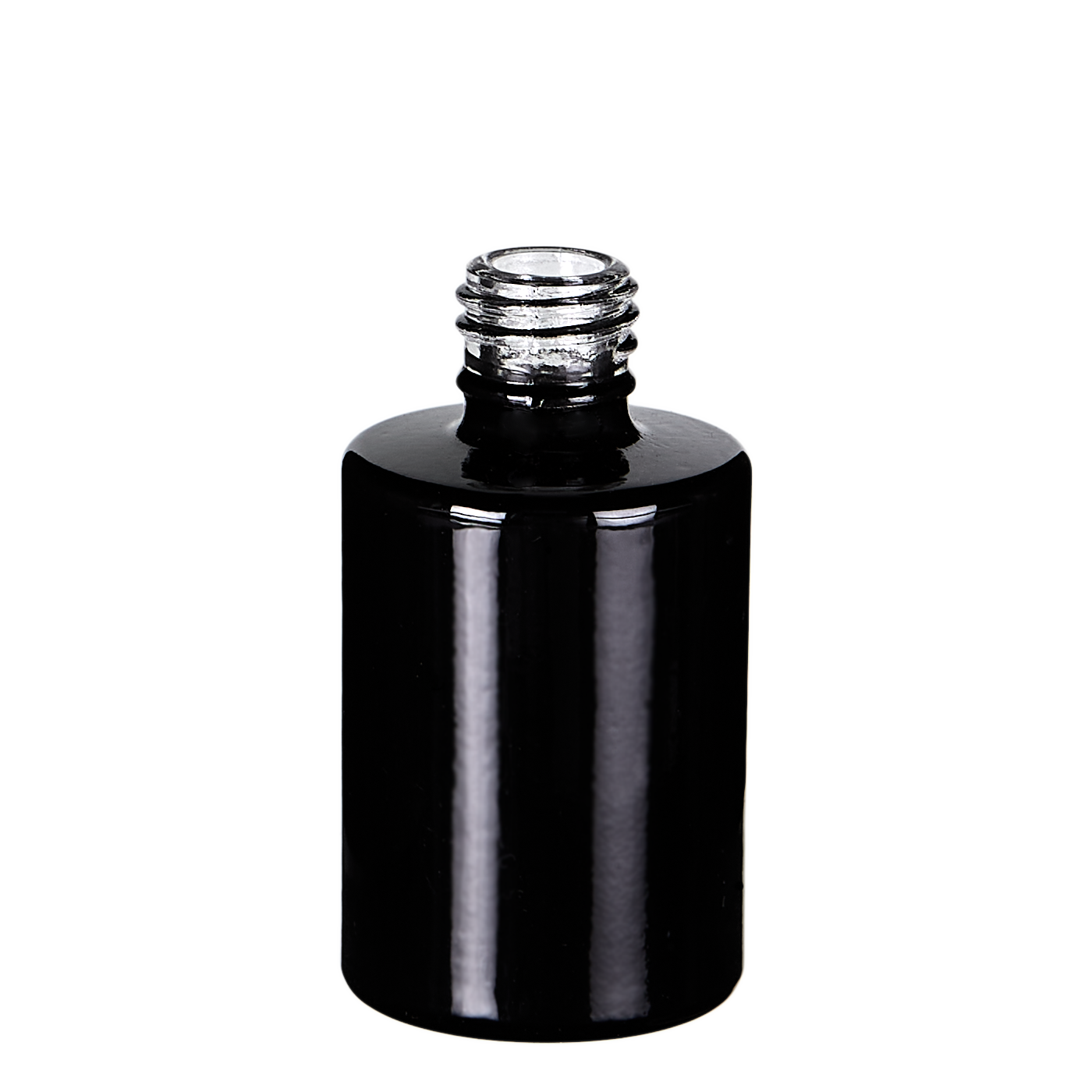 15 ml Nagellackflasche aus schwarzem, glänzendem Glas mit UV-Schutz