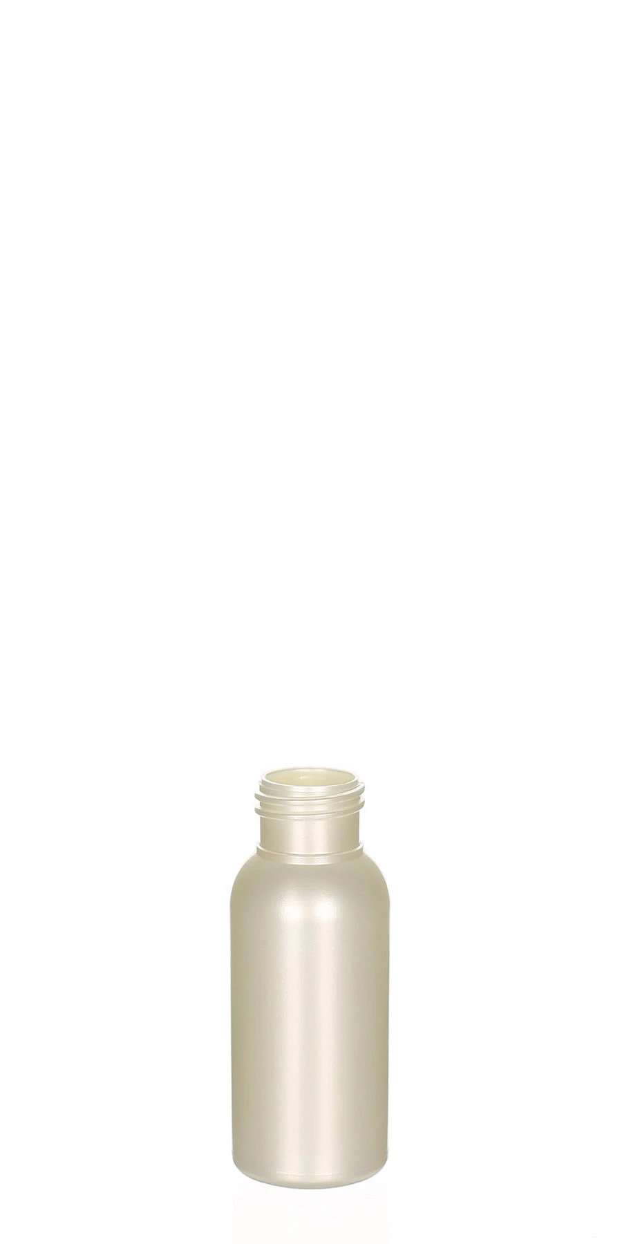 Belle 50 ml HDPE/LDPE Flasche perlmutt matt mit 24/410 Gewinde 50 ml Belle Flasche aus HDPE/LDPE in Perlmutt matt, 24/410 Gewinde, edles Design für Kosmetik & Travel-Sizes