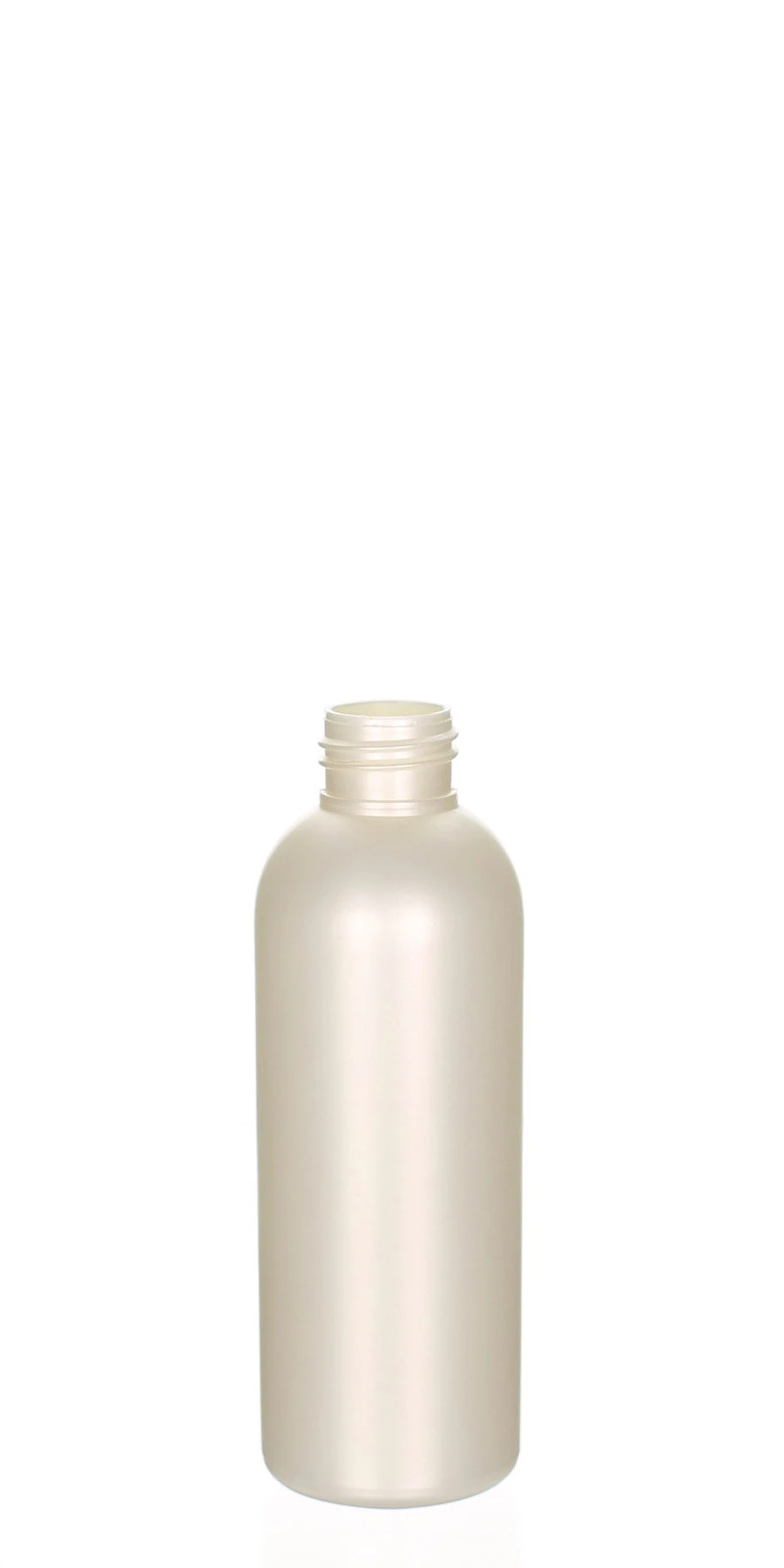 Belle 150 ml HDPE Flasche perlmutt matt mit 24/410 Gewinde 150 ml Belle Flasche aus HDPE in Perlmutt matt, 24/410 Gewinde, elegante Kosmetikverpackung für Premium-Pflegeprodukte