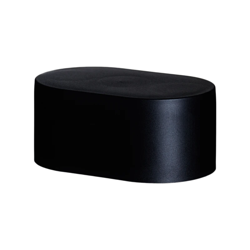 Black screw cap Trio 13/1134 with matte finish and flat oval shape on neutral background